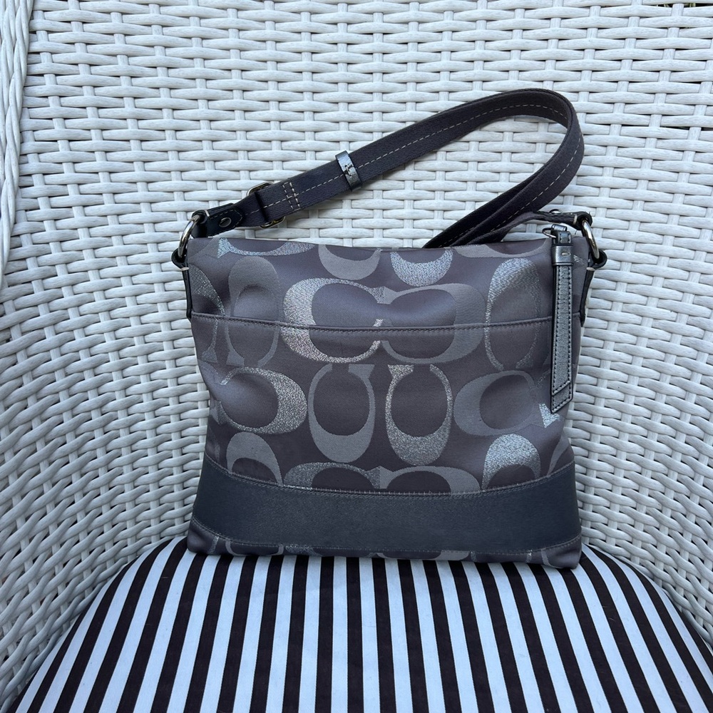 Coach Legacy Signature Stripe 3 Colors Metallic File Bag (F20430) - Picture 3 of 16